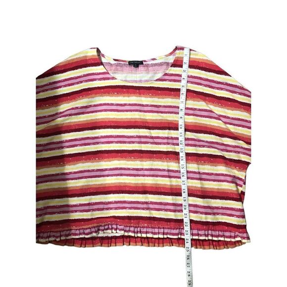 Linen Cynthia Striped Red Orange Multicolor Linen Blend Boxy Fit Top size xl
Co - Picture 9 of 12